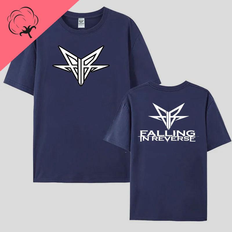 

100 Cotton Double Side Pattern Printed Camisa Falling in Reverse Rock Band T Shirt Vintage Casual Gothic Women Clothes S
