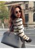 Korean Chic Striped High Neck Slim-Fit Knit Top for Women - Autumn/Winter Flattering Inner Wear with Unique Design.