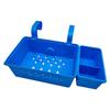 Poolside Storage Basket with Pool Cup Holders Plastic Pool Side Basket Above Ground Swimming Pool Accessories for Drinks Soap