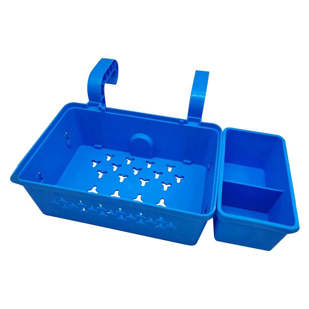 Poolside Storage Basket with Pool Cup Holders Plastic Pool Side Basket Above Ground Swimming Pool Accessories for Drinks Soap