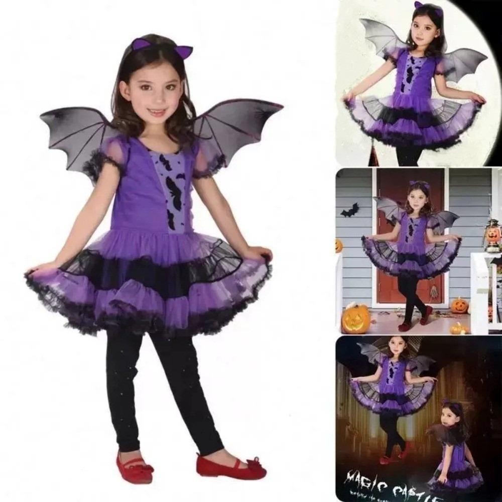Kawaii Kids Witch Dress Set Pointy Hat Halloween Cosplay Costumes Carnival