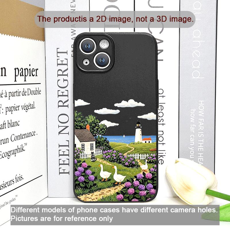 Cartoon Field Mountain Landscape Printed Phone Case for iPhone 17 16 12 11 14 13 15 Pro Max Mini X XS MAX XR 7 8 Plus Soft Cover