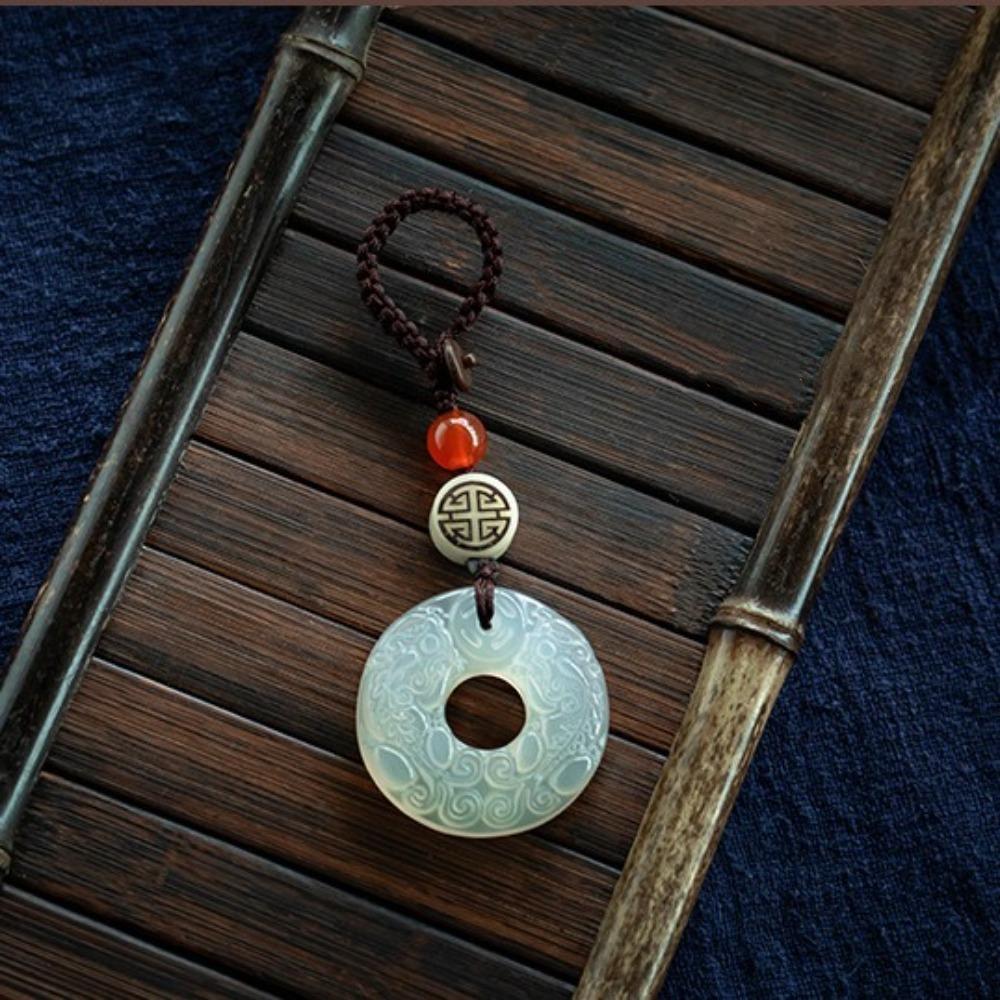Bag Hanging Lucky Stone Pendant Beads Car Keyring Creative Phone Chain Lanyard  Key Decoration