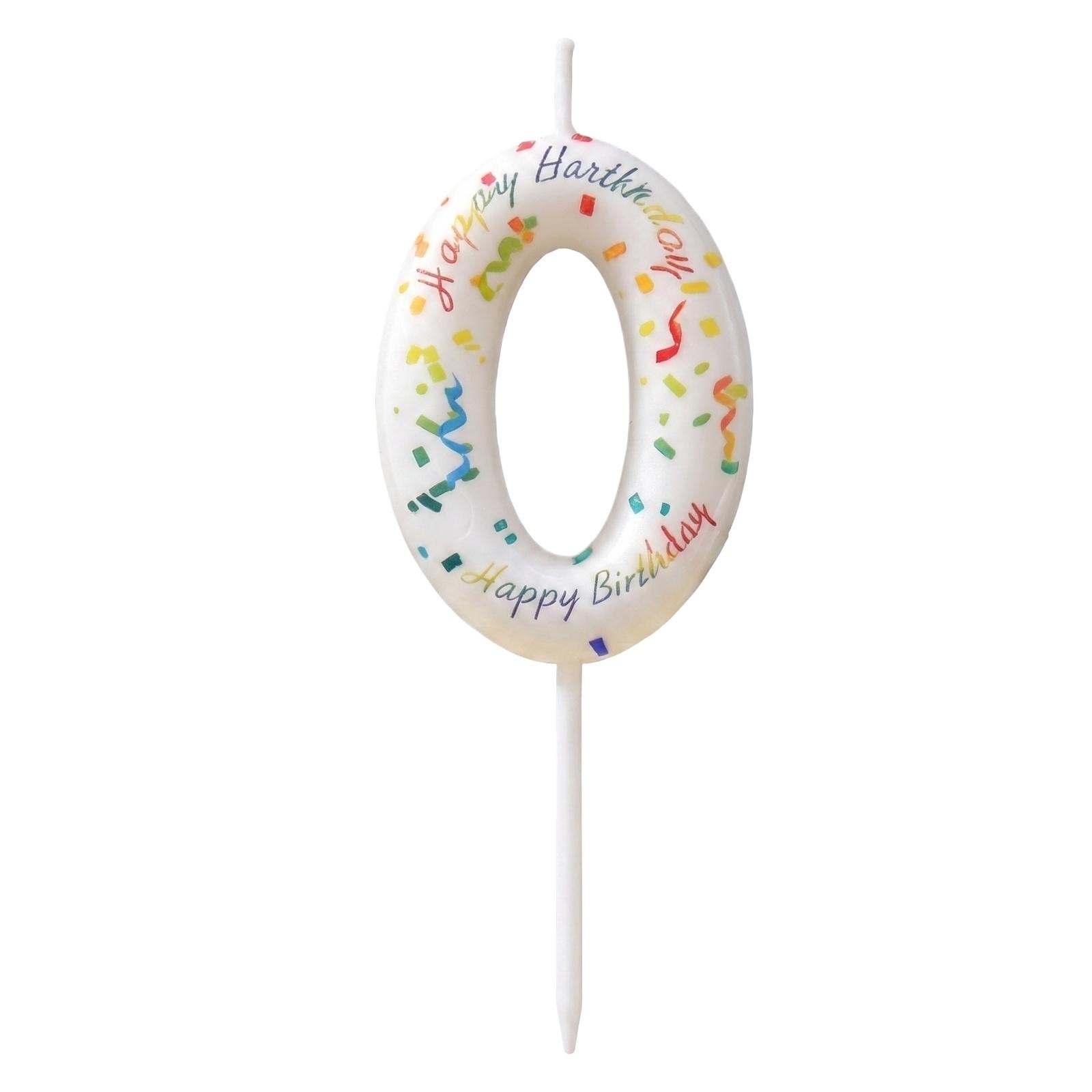 

Number 9 Birthday Candle with Ribbon Print and Confetti Design for Cake Decoration Birthday Party Supplies One Size