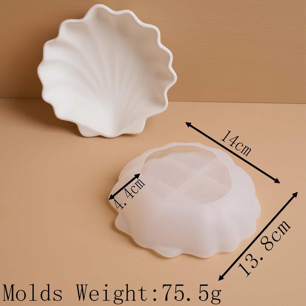 DIY Scallop Jewelry Storage Tray Silicone Mold 3D Shell Ceramic Trinket Plate Cement Concrete Soap Dish Resin Molds Home Decor