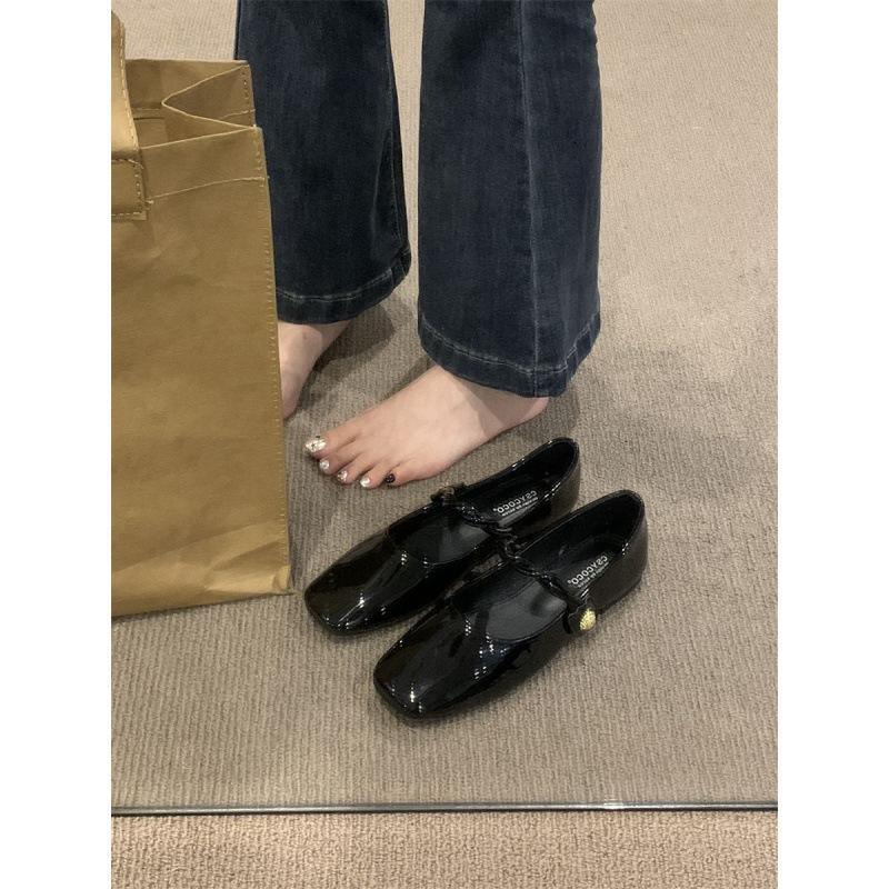 Französischer Xiaoxiangfeng Einzelne Schuhe Damen Frühling Temperament Mit Röcken Sanfte Abendschuhe Mary Jane Kleine Lederschuhe