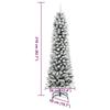 VidaXL Sapin de Noël artificiel mince avec neige floquée 210 cm PVC/PE, arbre de Noël artificiel, arbre artificiel, ornement 4019688