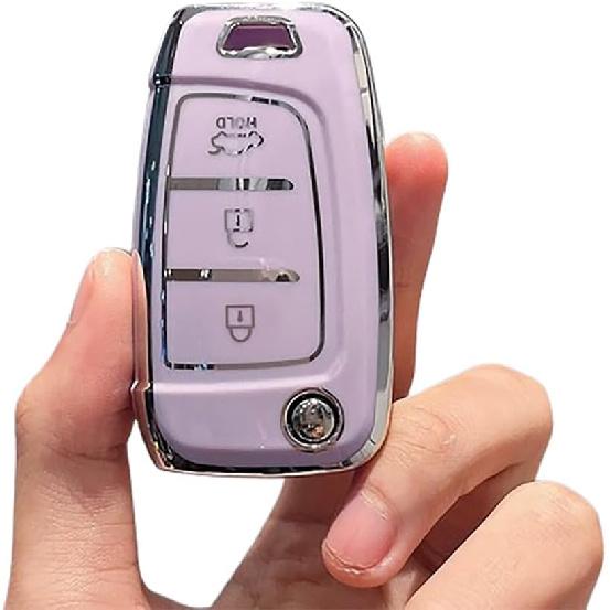 Fob Cover fit for Hyundai Venue Kona SE Santa Fe SE Tucson Key Cover Case Key Holder TPU Key Protector 3 Buttons B White
