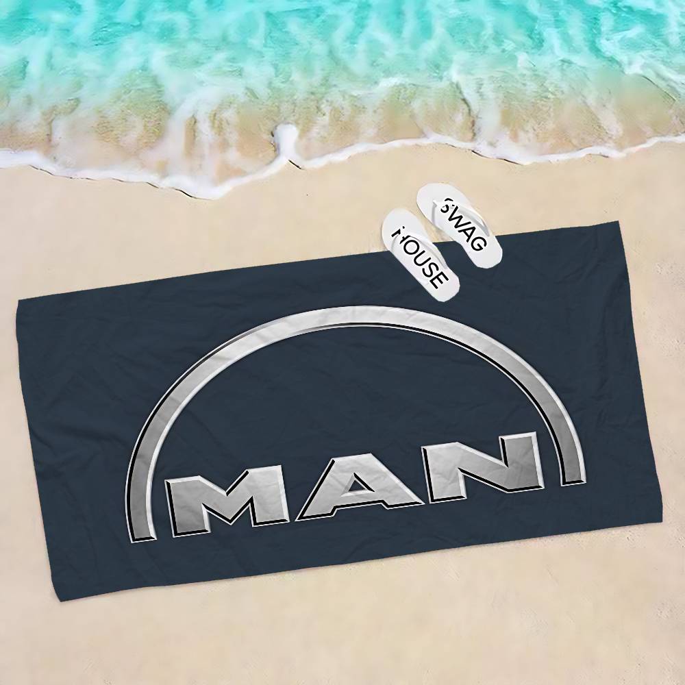 

M-Man T-Truck Logo Beach Towel Colorful Bath Towels for Girl Microfiber Quick Dry Sand Free Beach Yoga Spa Gym Pool W30*H60(CM)