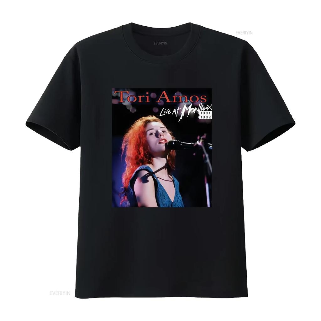 Tori Amos Live At Montreux 1991 1992 T Shirt Stylish Black Size S M L XL Vintage Washed Versatile Soft Unisex Breathable
