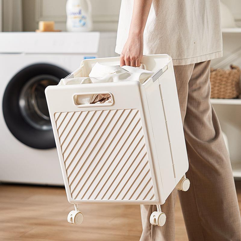 Collapsible Laundry Hamper Multi-Function Carry Basket for Home Large Capacity Storage Bin Bathroom Organizer Bucket