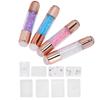 4Sets Manicure Art Stampers Silicone Stamp Pens Double Ended W Nail Seal Plate for Home Nail Salon