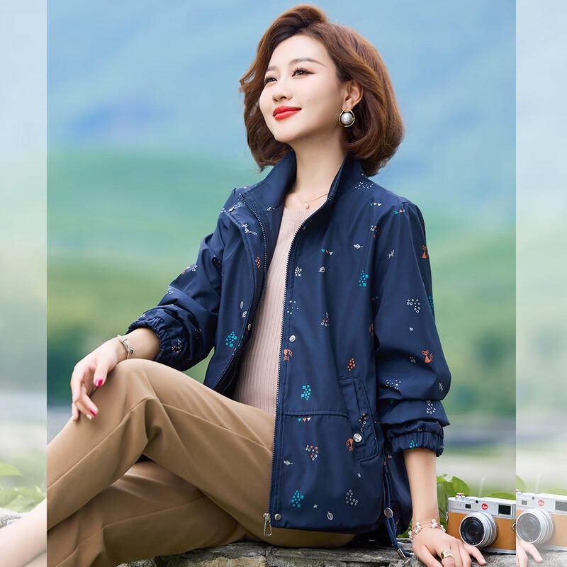 

Baolianduo Women s Printed Casual Lapel Jacket 3XL