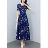 Summer Floral Plus Size Waist-Cinching Dress for Women
