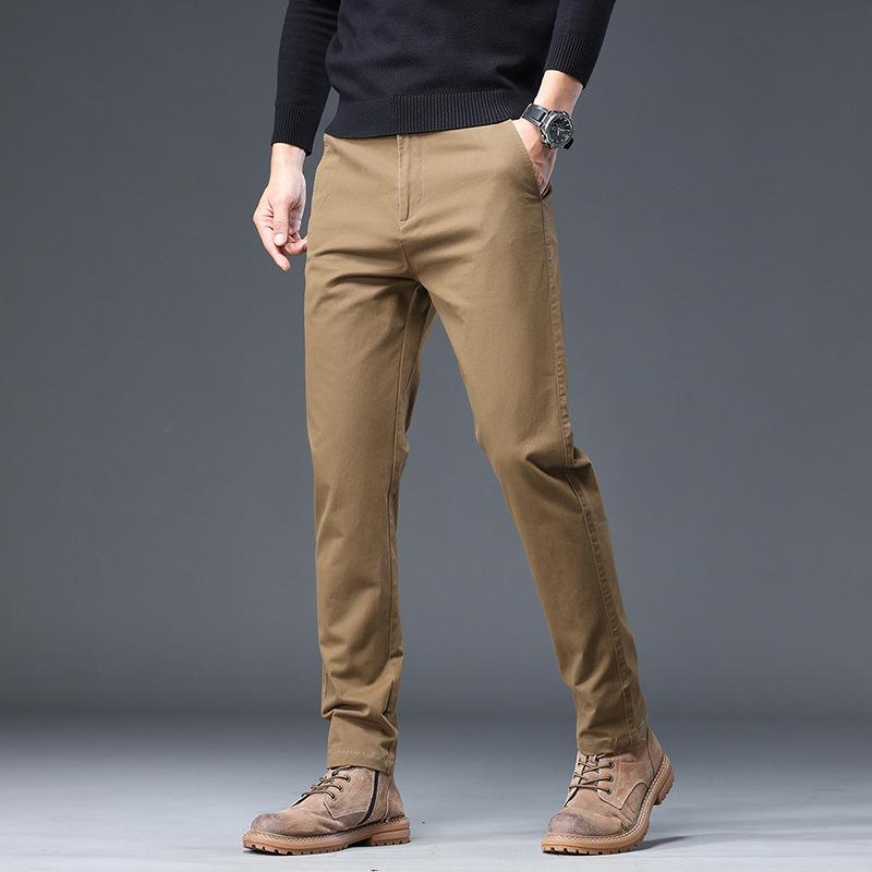 New Style Men's Casual Pants Business Formal Wear Straight Stretch Slim Men's Pants Pure Cotton Trousers Men's Commuting