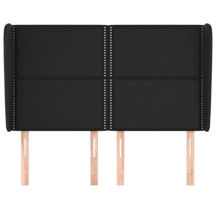 VidaXL Headboard with Ears Black 147x23x118-128 Cm Faux Leather3117906