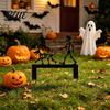 Easy Install Garden Stake Skeleton Dog Stake Black Walking Metal Decoration Stable for Lawn Funny Halloween Yard Art Outdoor Decoration