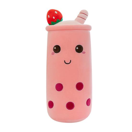 

Bubble Tea Stuffed Doll Toy Cute Long Strip Milk Tea Cup Plush Pillow Super Soft PP Cotton Fully Plushies Bedroom M розовый