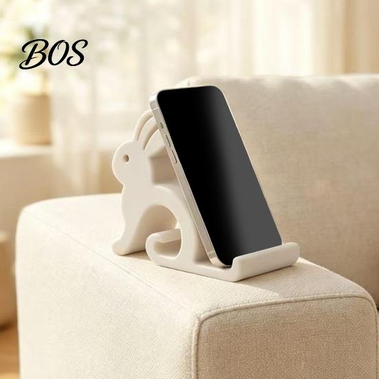Creative Plastic Phone Dock Cute Rabbit Holder, 3D Printed Cell Stand, Bunny Shape Mobile Holder Universal Hands-Free Desktop Mount for Smartphones