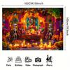 2D Flat Banner, 1pc - Mexican Altar Background with Skulls, Durable and Suitable for Halloween Party Decoration or Home Use.