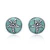 WOSTU Hot Sale 925 Sterling Silver Fantasy Starfish Round Small Stud Earrings for Women Fashion Design Earrings Jewelry CQE205