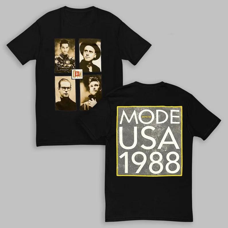 Retro 90s Graphic Depeche Mode USA 1988 Music Tour Unisex T-Shirt 2XL
