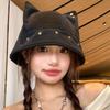 1Pieces Cute Three-dimensional Cat Ears Rivets Personalized Bucket Hat Spring Autumn Mountaineering Scarf Christmas Gifts