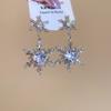 Rhinestone Snowflakes Earrings Light Luxury Zircon Dangle Earrings  New Year