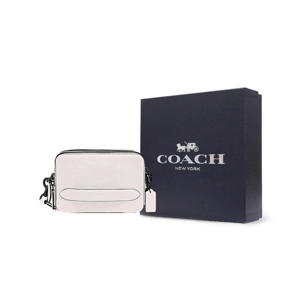 New COACH Charter Cow Leather Shoulder Bag, Crossbody Bag Women's Chalk White C2609-CHK