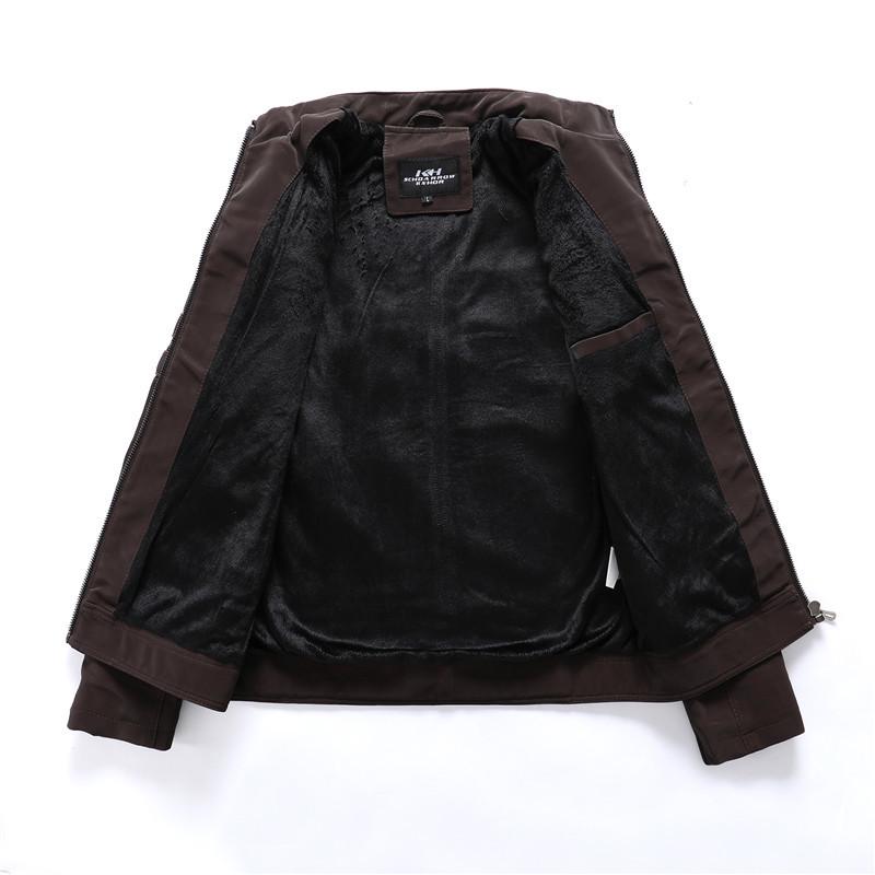 Men's PU Leather Aviator Motorcycle Jacket with Multi-Embroidery - Trendy Youth Fashion