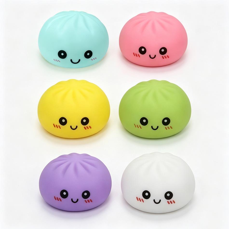 Luminous Steamed Bun Squishy Toy, Cute Glow In The Dark Bun Squeeze Fidget Toy, Soft Slow Rebound Stress Relief Sensory Toy