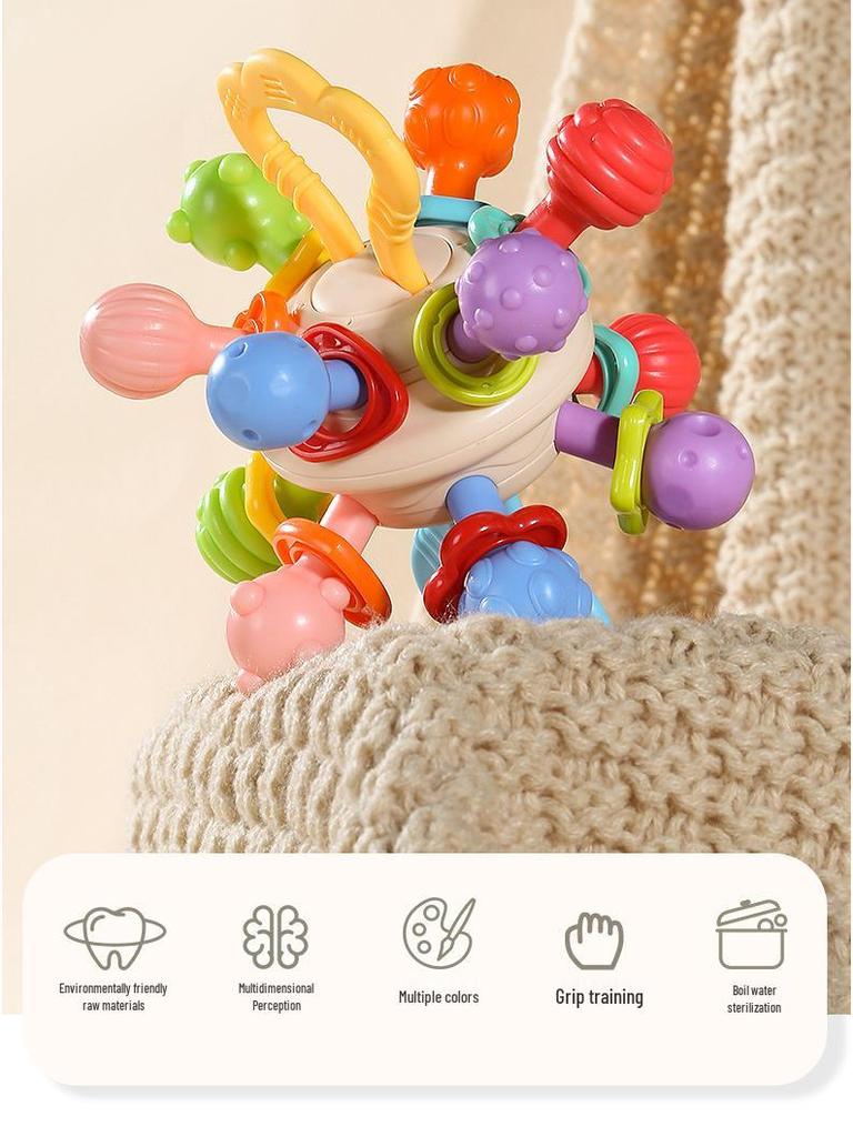 Free Shipping: Silicone Baby Teething Rattle & Grasping Ball
