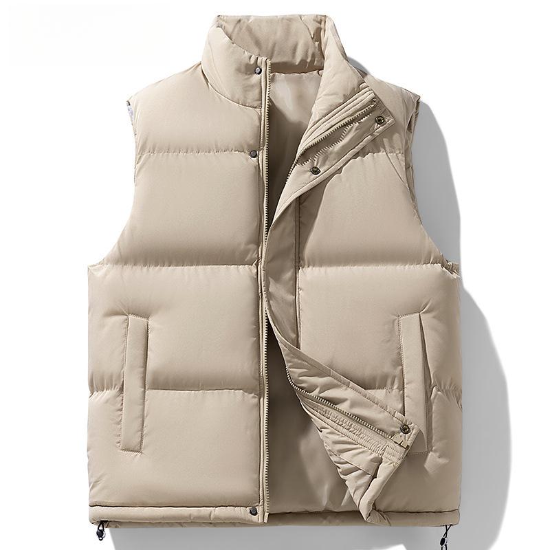 Down Cotton Vest Autumn Winter Men's Plus Size Stand Collar Sleeveless Warm Vest New Style Waistcoat Jacket