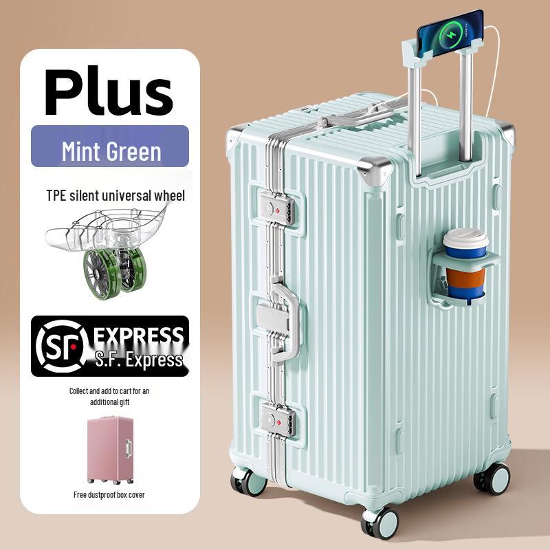 Stabiler 28/30/32 Zoll Koffer mit Aluminiumrahmen - Langlebig, Großes Fassungsvermögen für Reisen (Unisex, 2026) 20 inch minze, grüne
