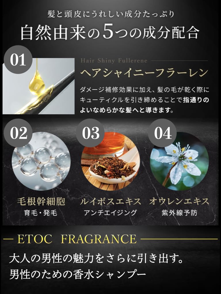 Perfumed Refill Size Made In Salon DoEN Leaves a Delicious Scent [ETOC] Men's Shampoo, 500ml, Japan, Men's Original, Rinse-in Shampoo, Silicone-Free,
