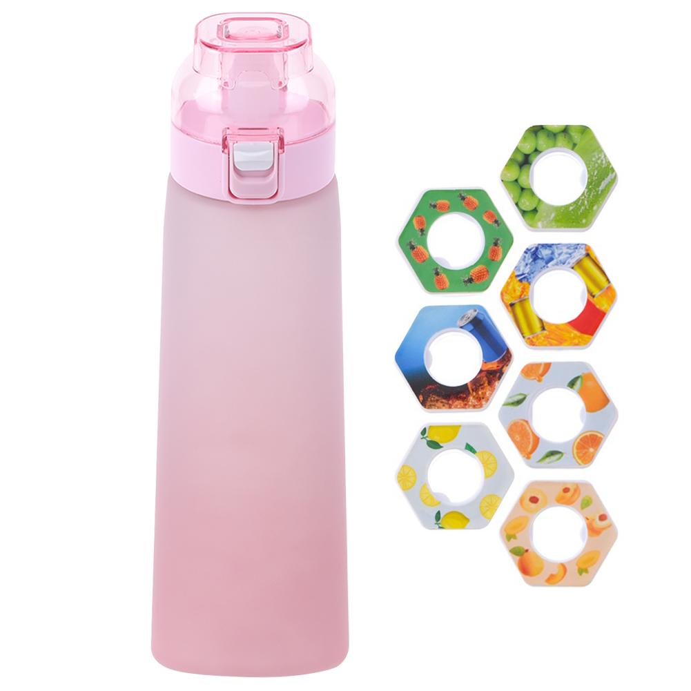 650ML Air Water Bottle With 7Pcs Random Flavor Pods Portable Transparent With Straw Leak Proof Suitable for Outdoor Sports