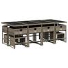 VidaXL 13-Piece Garden Dining Set with Cushions, Table and Folding Back Chairs, Outdoor Patio Furniture 3211340