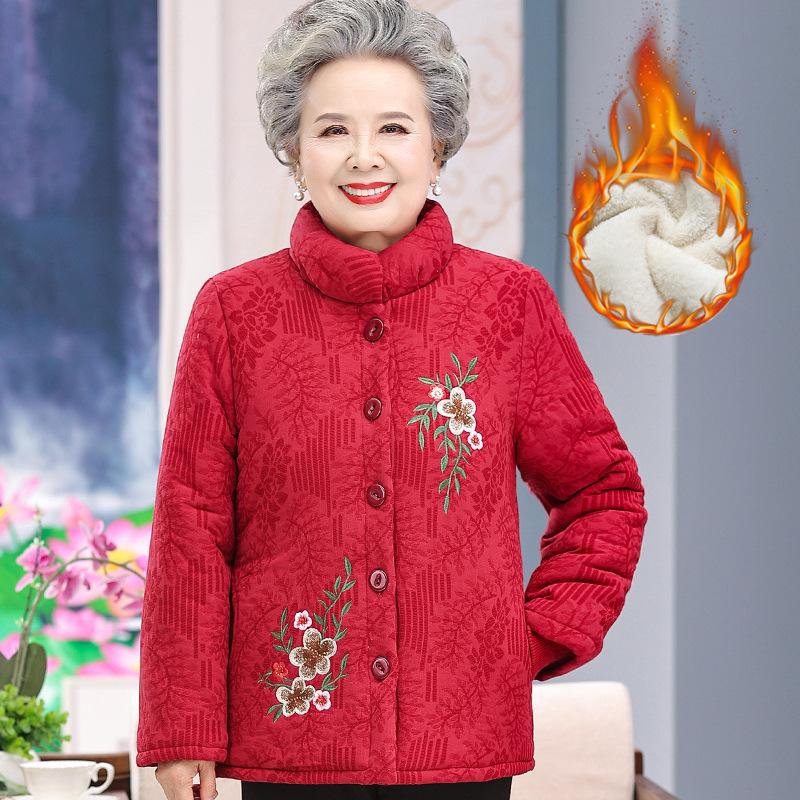 Damen Winterjacke aus Baumwolle mit Samt für Mittelalte und Ältere