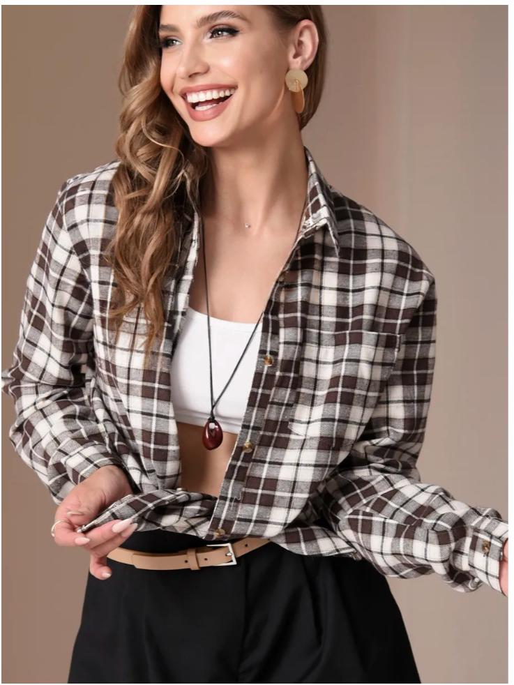 Autumn 2025 Women's Casual Plaid Shirt