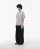 SIGNATURE Striped Henley Neck Short Sleeve T-Shirt [Gray]
