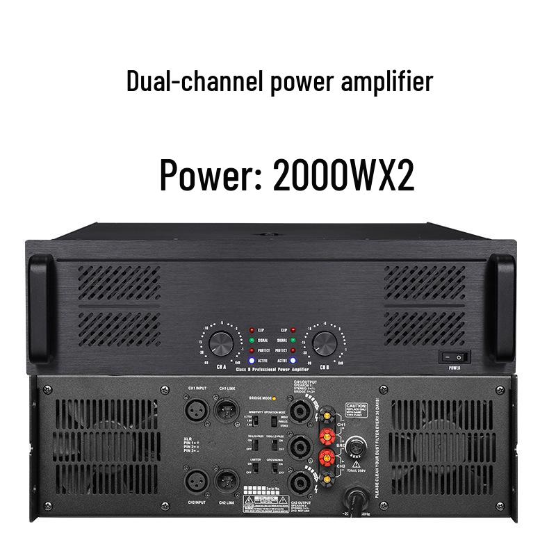 2U3U High Power 1600W Dual Channel Professional Stage Amplifier for KTV