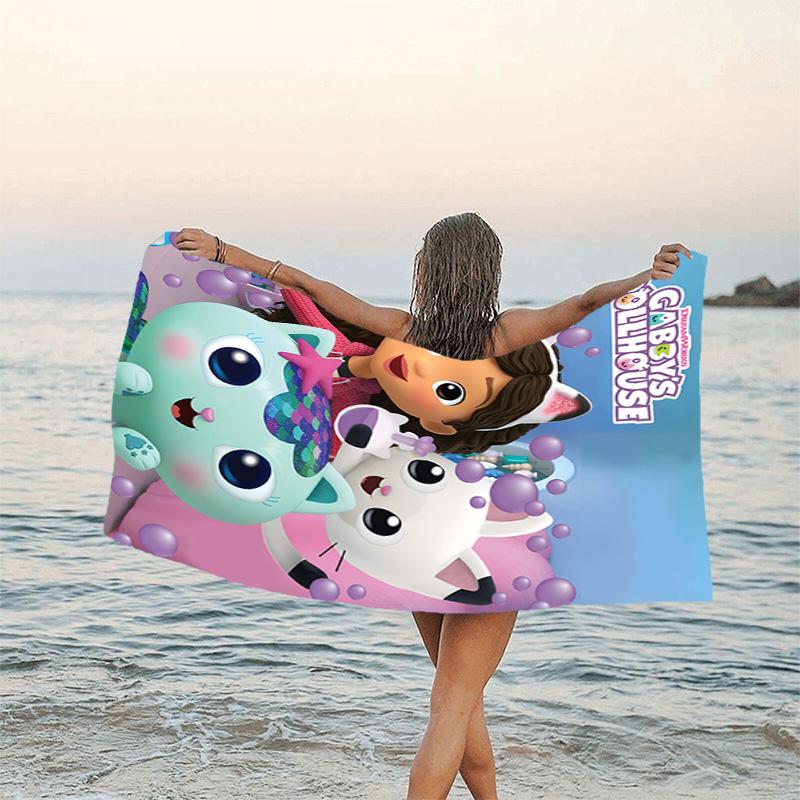 1pz Gaby's Bubble House4 Asciugamano da Spiaggia, Attrezzatura per Spiaggia e Piscina al Mare, Fantasia alla Moda, Rettangolare, Essenziali da Viaggio