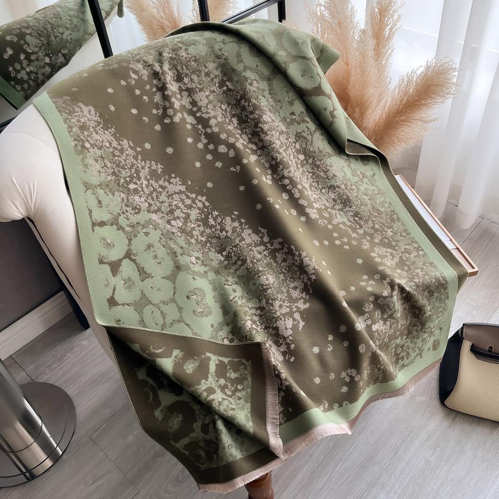 Thick Floral Scarf Pashmina Cashmere Travel Blanket Shawl  Comfortable Wrap Shawl Autumn Winter Elegant Coldproof Warm Scarf