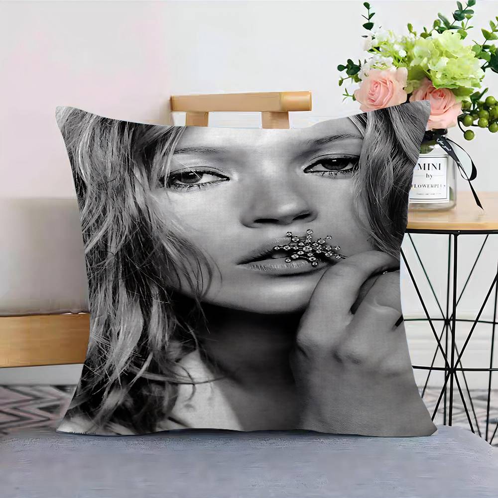 Model KKate Moss Personalized Pillow Cover Kids Bedroom Wild Party Decor Pillowcase Kid Birthday Shower Gift