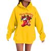 Women's Fashion Casual Long Sleeve Loose Christmas Print Hooded Sweatshirt