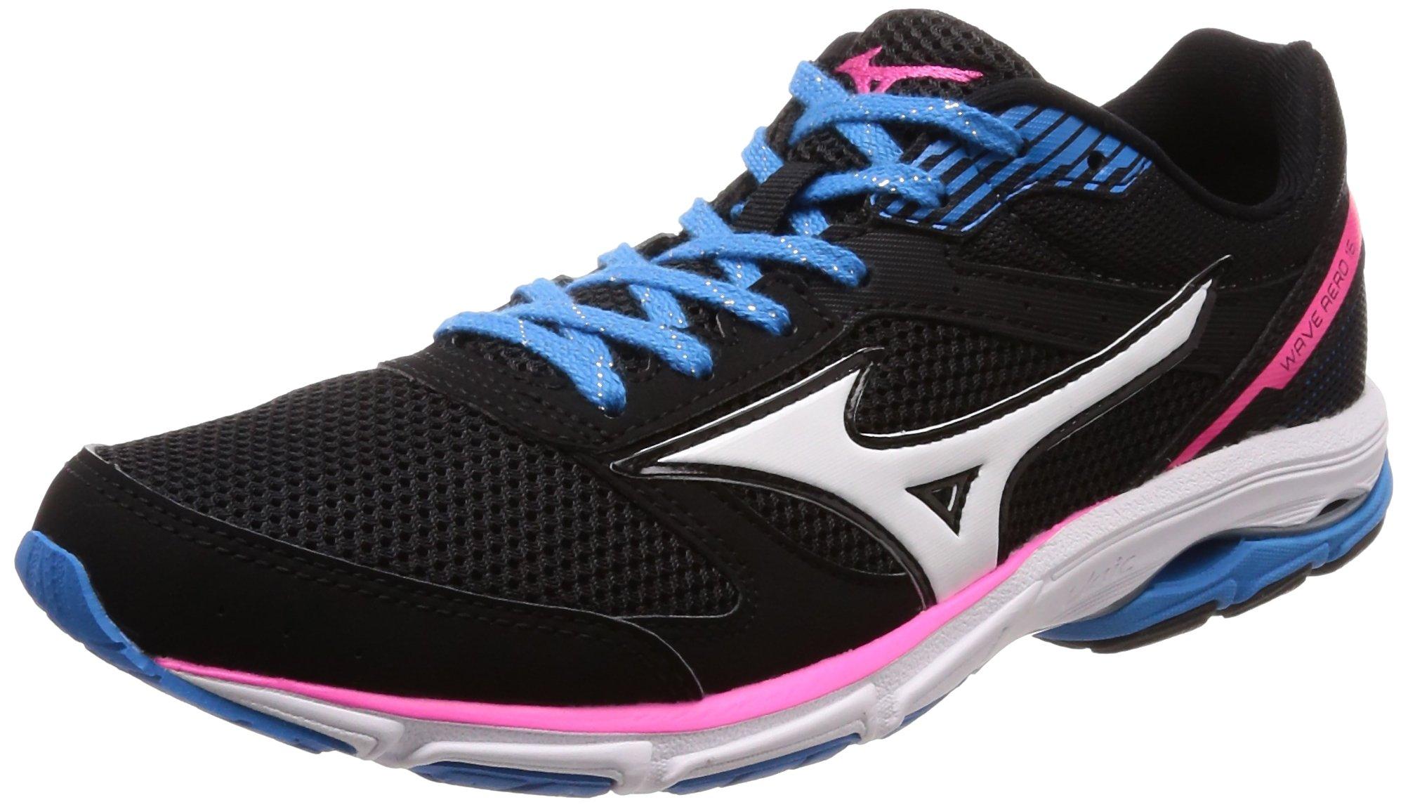 

Mizuno Wave Aero 16 Running and Size 2E Women s Shoes, Navy, White, Pink, 22.5 cm,