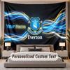 Custom Name Text Tapestry Everton FC Personalized Polyester Wall Tapestry For Bedroom And Room