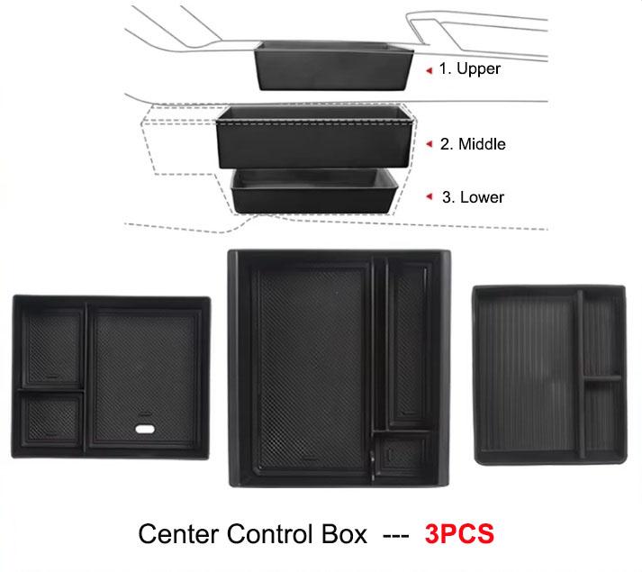 For Tesla Model 3 Highland 2024 Storage Box Model3 2025 Center Console Armrest Storage Box Cup Mats Stowing Tidying Accessories