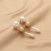 Luxury Elegant Geometric Imitation Pearl Water Drop Pendant Long Female Mosquito Coil Without Ear Piercing Ear Clip