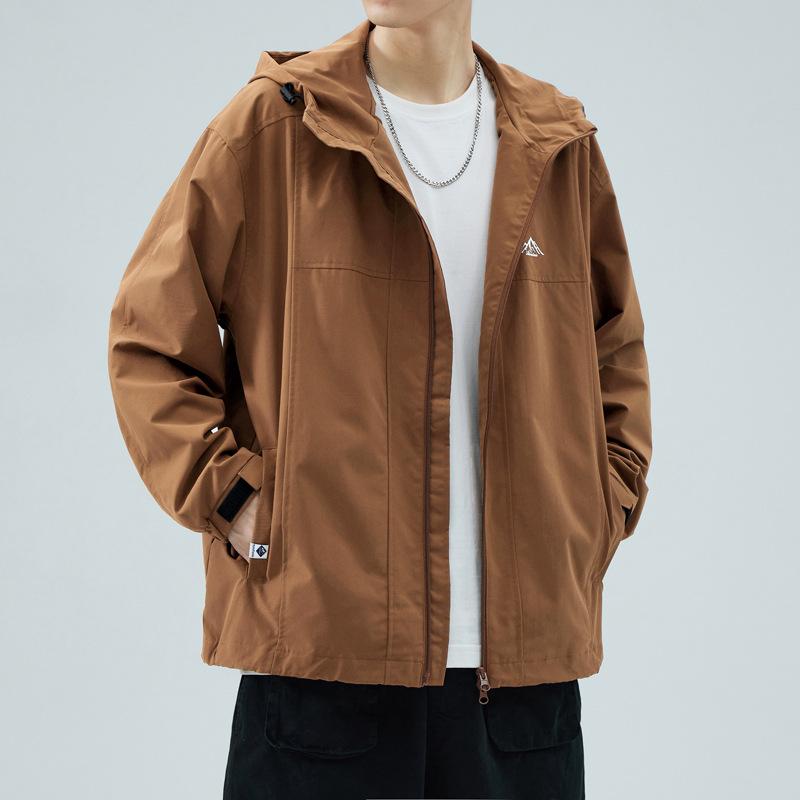 Yacang Charge Jacket Men'S Season Loose Windbreaker Hooded Cotton Jacket Men'S Clothes Casual Jacket Men'S